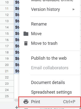 Hướng dẫn cách chèn ngắt trang (Page Break) trong Google Sheets